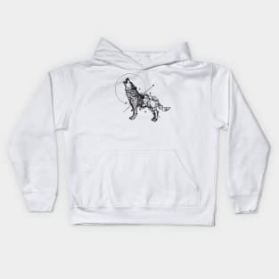 Geometerical Wolf - Tattoo Design Kids Hoodie